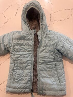 The North Face Kids Light Blue Hooded Puffer Jacket